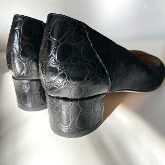 J Crew black suede pumps with stamped croc heel 7.5 IN BOX - Picture 17 of 17